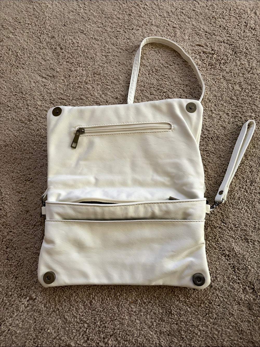 Mellow works White Crossbody Bag with Multicolor Woven Accent - Picture 4 of 6